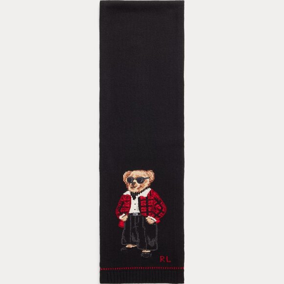 NWT Polo Ralph Lauren Bear Holiday Black Knit Sweater Scarf Chinese New Year - Picture 3 of 4